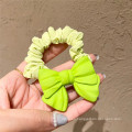 Korea Fluorescent Bow Knot Scrunchies Hair Tie Elastic Band Colorful Flower Ring Cute Girl Ponytail Head Rope Rubber Female Fash